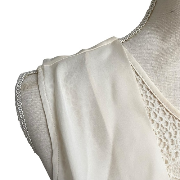 Chelsea & Walker Ivory Silk Lace Wrap Blouse 8 Sleeveless Asymmetrical NWT - Picture 3 of 15